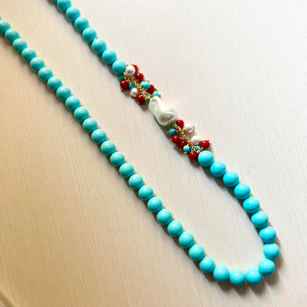 Collana in Pasta di Turchese con madreperla