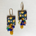 Orecchini in ceramica con Limoni e Pietre Dure